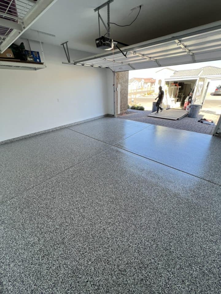 Real epoxy garage floor coating project