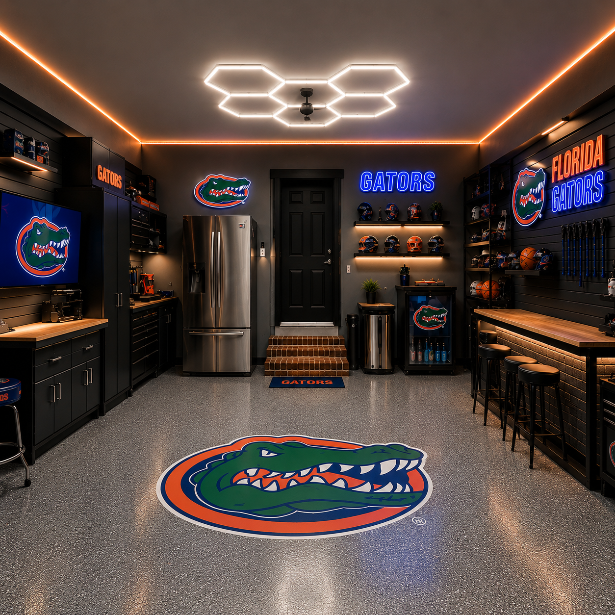 Gators themed garage transformation