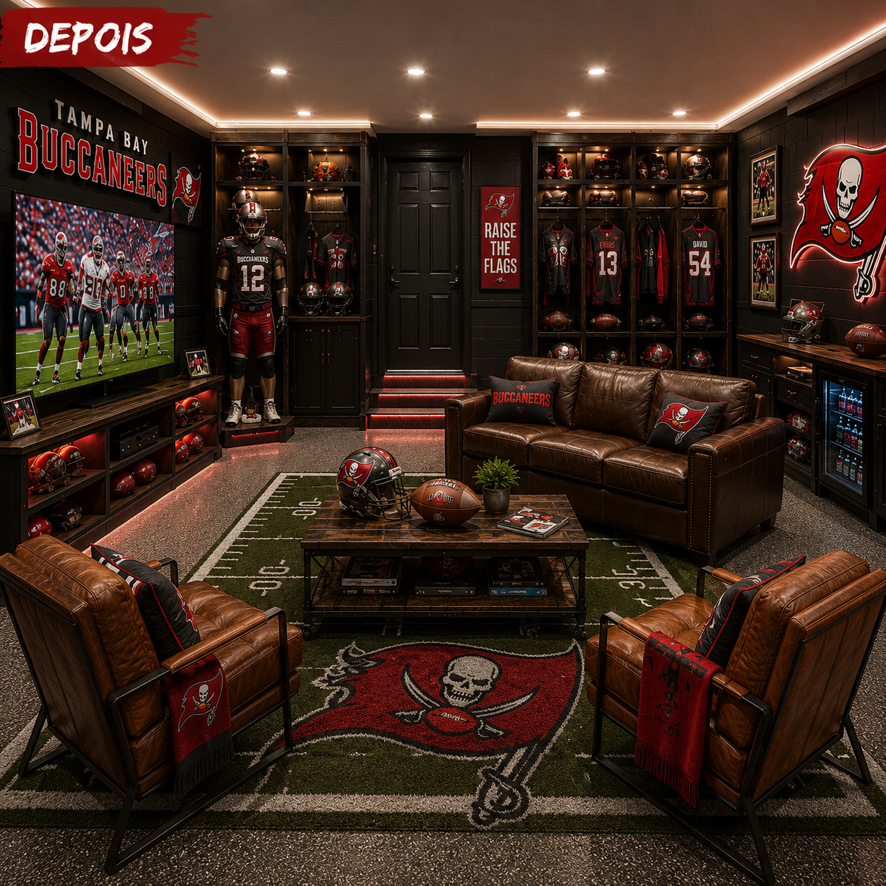 NFL themed garage transformation